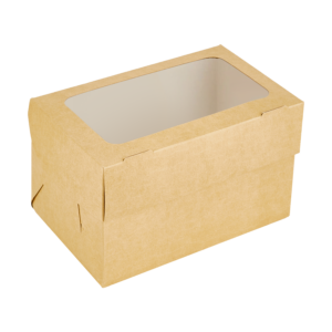 Картонная коробка на 2 маффина (разделитель в комплекте) размером 100*160*100мм.