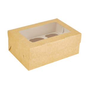 Картонная коробка на 6 маффинов (разделитель в комплекте), размер 250*170*100мм.