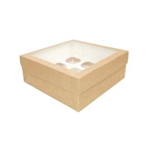 Картонная коробка на 9 маффинов (разделитель в комплекте) размер 250*250*100мм.